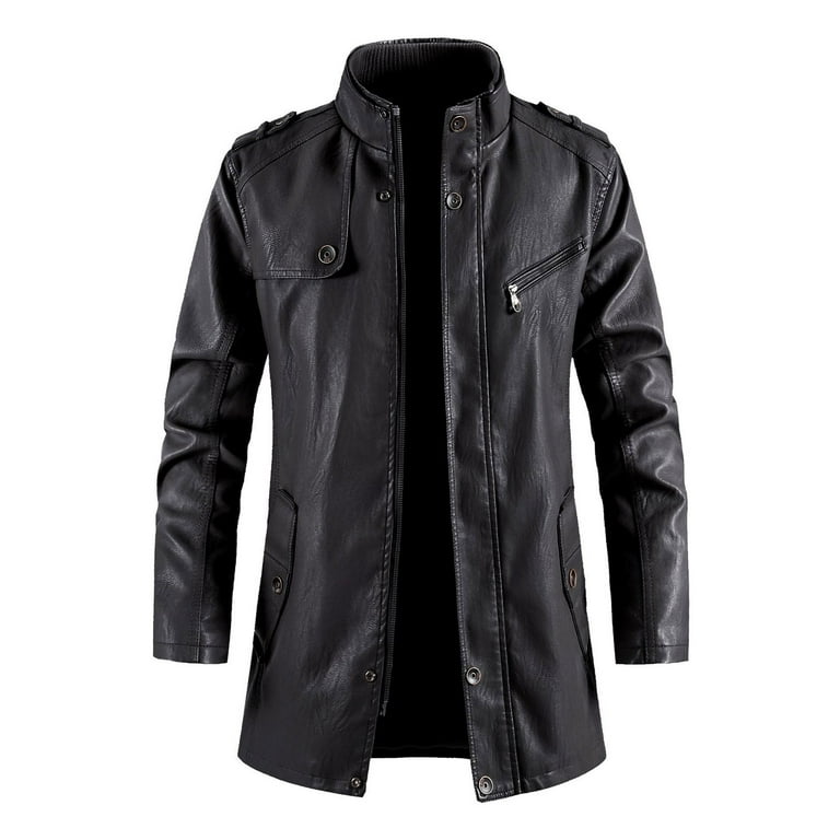 Boutique Stand Collar Leather Men's Jacket Boutique Stand Collar Leather Men's Jacket