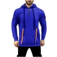thumbnail image 1 of VSSSJ Men's Quarter Zip Hoodie Casual Long Sleeve 1/4 Zipper Pullover Sweatshirts Drawstring Hooded Vintage Fashion Hoodie with Pockets Blue XXXL, 1 of 7
