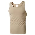 thumbnail image 1 of VSSSJ Men's Ribbed Knit Gym Tank Tops Fitness Workout Muscle Sleeveless Shirt Racerback Casual Solid Basic Bodybuilding T-Shirts Khaki XXXXXL, 1 of 6
