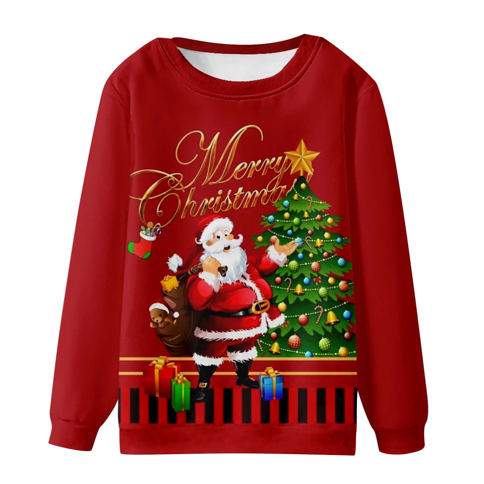 VSSSJ Men's Round Neck Sweatshirts Big and Tall Long Sleeve 3D