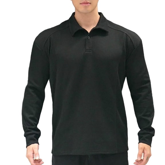 VSSSJ Men's Shirts Long Sleeve Button Up Turndown Collar Shirt Regular Fit Solid Color Lightweight Workout Muscle Pullover Sweatshirts Black M
