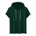 thumbnail image 1 of VSSSJ Men's Short Sleeve Hoodie Pullover Loose Fit Lightweight Summer Drawstring Hooded Solid Color Basic Sweatshirts Green XL, 1 of 6