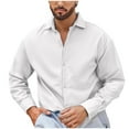 thumbnail image 1 of VSSSJ Men's Stretch Wrinkle Free Dress Shirts Regular Fit Button Down Shirt Long Sleeve Formal Business Shirts White M, 1 of 4