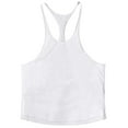 thumbnail image 1 of VSSSJ Men's Stringer Tank Tops Muscle Cut Bodybuilding Gym Tee Tops Y-Back Workout Fitness Running Sleeveless Cotton T-Shirt White S, 1 of 7
