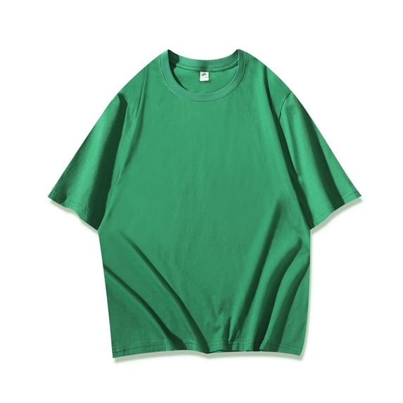 VSSSJ Men's Summer T-Shirts Cotton Loose Fit Short Sleeve Basic Tees Shirt Drop Shoulder Crew Neck Casual Baggy Streetwear Tops Green XXL