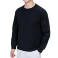 thumbnail image 1 of VSSSJ Men's Sweatshirts Relaxed Fit Crewneck Athletic Workout Sweat Shirts Casual Solid Long Sleeve Pullover Tops with Zipper Pocket Black XL, 1 of 8