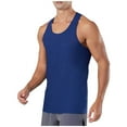 thumbnail image 1 of VSSSJ Men's Tank Tops Loose Sleeveless Gym Workout Running Quick Dry T-Shirts Racerback Stretch Fitness Muscle Athletic Shirt Navy S, 1 of 8