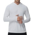 thumbnail image 1 of VSSSJ Men's UPF 50+ Sun Protection Hoodie Long Sleeve Hooded Quick Dry Lightweight Fishing Hiking Running Thumbhole Shirts Gray L, 1 of 9