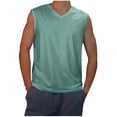 thumbnail image 1 of VSSSJ Men's V Neck Tank Tops Gym Workout Loose Fit Sleeveless Shirts Comfort Breathable Fitness Bodybuilding Muscle Tee Shirt Green L, 1 of 6