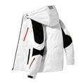thumbnail image 1 of VSSSJ Men's Waterproof Ski Jacket Snowboard Jacket Full Zip Hooded Color Block Fashion Windproof Jacket Warm Winter Coat Windbreaker White XXL, 1 of 3