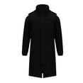 thumbnail image 1 of VSSSJ Men's Winter Long Puffer Jacket Stand Collar Hooded Zip Up Long Coat Warm Thermal Thick Quilted Padded Jackets with Hood Black XXXL, 1 of 6