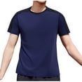 thumbnail image 1 of VSSSJ Men's Workout Shirts Quick Dry Moisture Wicking Short Sleeve Tee Shirt Crew Neck Regular Fit Fitness Gym Athletic T-Shirts Navy XL, 1 of 5