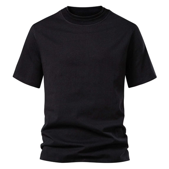 VSSSJ Men's Workout T-Shirts Regular Fit Cotton Crew Neck Short Sleeve Tee Basic Solid Lightweight Breathabke Athletic Tees Tops Black XXL