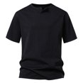 thumbnail image 1 of VSSSJ Mens Athletic Tee Shirts Muscle Slim Fit Short Sleeve T Shirt V-Neck Cotton Casual Solid Basic Henley Shirt Gym Workout T-Shirts Black M, 1 of 4