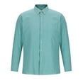 thumbnail image 1 of VSSSJ Mens Button Down Dress Shirts Regular Fit Cotton Long Sleeve Shirts Lapel Solid Color Trendy Basic Business Suit Shirt Green L, 1 of 6