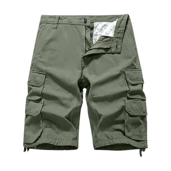 VSSSJ Mens Cargo Shorts Casual Cotton Hiking Shorts with Multi Pockets Loose Summer Outdoor Camping Work Cargo Shorts Green 30