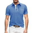 thumbnail image 1 of VSSSJ Mens Casual Golf Shirts Classic Short Sleeve Basic Button Down Shirt Regular Fit Collared Athletic Summer Shirt with Pocket Light Blue S, 1 of 6