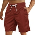 thumbnail image 1 of VSSSJ Mens Casual Swim Shorts Elastic Waist Summer Beach Shorts Loose Drawstring Lightweight Quick Dry Athletic Board Shorts with Pockets Wine XL, 1 of 4