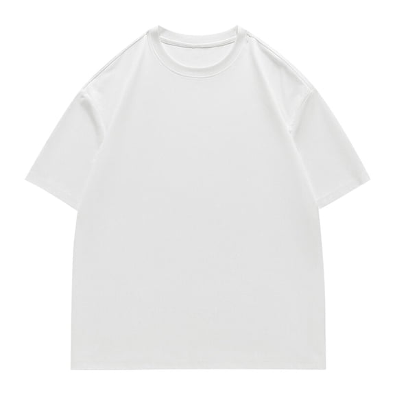 VSSSJ Mens Cotton T-Shirts Short Sleeve Crew Neck Casual T Shirts Loose Solid Basic Breathable Workout Daily Tee Tops White S
