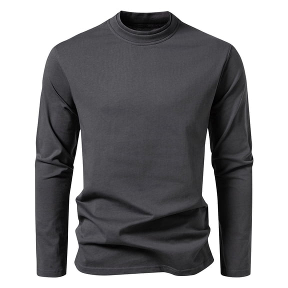 VSSSJ Mens Crew Neck Sweatshirt Casual Lightweight Long Sleeve Pullover T-Shirt Simple Solid Color Athletic Lounge Tops Dark Gray M