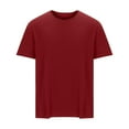thumbnail image 1 of VSSSJ Mens Crew Neck T Shirts Loose Fit Short Sleeve Lightweight Summer Tee Casual Solid Color Basic Fitness Workout Gym T-Shirts Red XL, 1 of 1