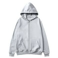 thumbnail image 1 of VSSSJ Mens Full Zip Up Hoodie Long Sleeve Drop Shoulder Oversized Jacket Loose Fit Fleece Lined Fashion Solid Pullover Sweatshirt with Pocket Gray XXL, 1 of 6
