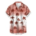 thumbnail image 1 of VSSSJ Mens Hawaiian Shirt Regular Fit Coconut Tree Print Short Sleeve Beach Shirts Vacation Tropical Button Down Casual Shirt Red M, 1 of 3