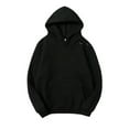 thumbnail image 1 of VSSSJ Mens Hoodies Relaxed Fit Solid Color Casual Hooded Sweatshirts Long Sleeve Drawstring Comfy Basic Versatile Pullover with Pocket Black XL, 1 of 6