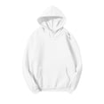 thumbnail image 1 of VSSSJ Mens Hoodies Relaxed Fit Solid Color Casual Hooded Sweatshirts Long Sleeve Drawstring Comfy Basic Versatile Pullover with Pocket White XL, 1 of 5