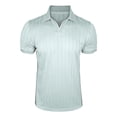 thumbnail image 1 of VSSSJ Mens Knit Golf Shirts Short Sleeve Ribbed Textured V Neck Collared Shirt Lightweight Casual Workout Business Summer T Shirt Light Blue XXL, 1 of 7