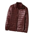 thumbnail image 1 of VSSSJ Mens Lightweight Puffer Jackets Casual Warm Puffy Winter Packable Jacket Full Zipper Windproof Water Repellent Quilted Coat Wine XXXL, 1 of 3