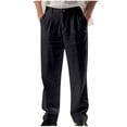 thumbnail image 1 of VSSSJ Mens Lounge Pants Summer Casual Lightweight Straight Leg Pants Wide Leg Outdoor Travel Beach Walking Loose Fit Trousers With Pockets Black M, 1 of 9