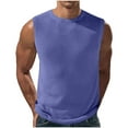 thumbnail image 1 of VSSSJ Mens Muscle Tank Tops Sports Workout Sleeveless Round Neck Casual Pullover T-Shirts Big And Tall Ribbed Solid Color Basic Lightweight Gym Vest Purple M, 1 of 6
