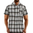 thumbnail image 1 of VSSSJ Mens Plaid Shirts Short Sleeve Button Down Shirt Casual Lapel Collar Regular Fit Classic Office Work Shirts with Pockets Gray S, 1 of 5