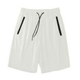 thumbnail image 1 of VSSSJ Mens Running Shorts Elastic Waistband Drawstring Zipper Pockets Breathable Quick Dry Summer Sports Workout Gym Athletic Short Pants White XXL, 1 of 6