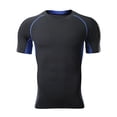 thumbnail image 1 of VSSSJ Mens Short Sleeve Compression Shirt Quick Dry Crew Neck Gym Tops Slim Fit Workout Athletic Base Layer T-Shirt Sport Undershirt Blue L, 1 of 6