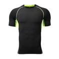 thumbnail image 1 of VSSSJ Mens Short Sleeve Compression Shirt Quick Dry Crew Neck Gym Tops Slim Fit Workout Athletic Base Layer T-Shirt Sport Undershirt Green M, 1 of 6