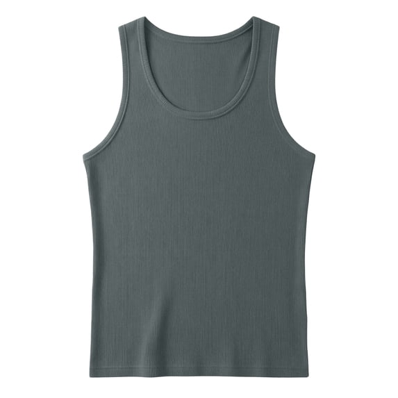 VSSSJ Mens Sleeveless Racerback Tank Tops Stretch Gym Slim Fit Ribbed Tee Tops Breathable Summer Workout Running Muscle Shirts Army Green XL
