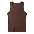 thumbnail image 1 of VSSSJ Mens Sleeveless Racerback Tank Tops Stretch Gym Slim Fit Ribbed Tee Tops Breathable Summer Workout Running Muscle Shirts Brown XXXXL, 1 of 8
