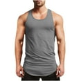 thumbnail image 1 of VSSSJ Mens Sleeveless Tank Tops Cut Off Muscle Gym Workout T Shirts Racerback Curved Hem Casual Running Beach Loose Fit Tees Tops Gray XL, 1 of 8