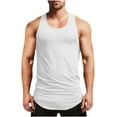 thumbnail image 1 of VSSSJ Mens Sleeveless Tank Tops Cut Off Muscle Gym Workout T Shirts Racerback Curved Hem Casual Running Beach Loose Fit Tees Tops White XL, 1 of 8