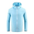 thumbnail image 1 of VSSSJ Mens Sun Protection Hoodie Breathable Lightweight Stretch UPF Jacket Full Zip Long Sleeve Casual Hooded Pullover Shirt Tops Blue M, 1 of 6