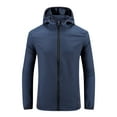 thumbnail image 1 of VSSSJ Mens Sun Protection Hoodie Breathable Lightweight Stretch UPF Jacket Full Zip Long Sleeve Casual Hooded Pullover Shirt Tops Dark Blue XXL, 1 of 6