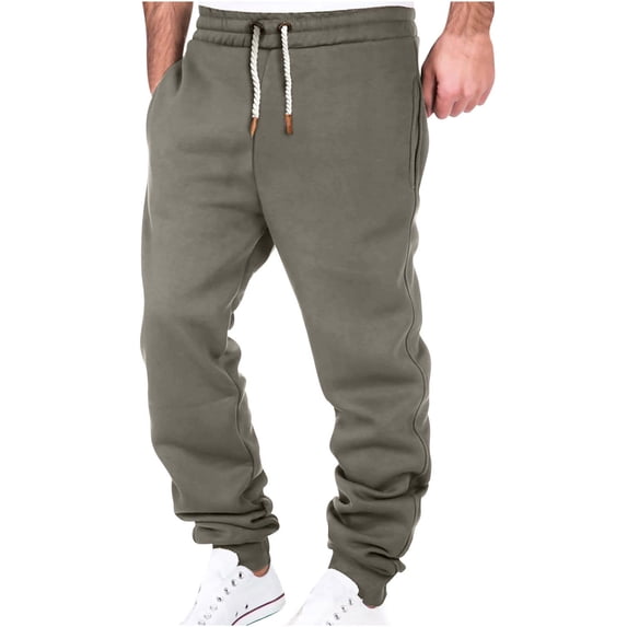 VSSSJ Mens Sweatpants Casual Joggers Elastic Drawstring Waist Cuffed Ankle Athletic Pants with Pockets Running Gym Lounge Workout Trousers Gray XL