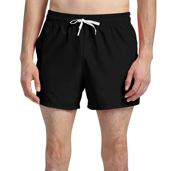 VSSSJ Mens Swim Trunks Elastic Waist Quick Dry Swim Shorts Casual Drawstring Loose Summer Athletic Beach Shorts with Pockets Bathing Suits Black XXXL