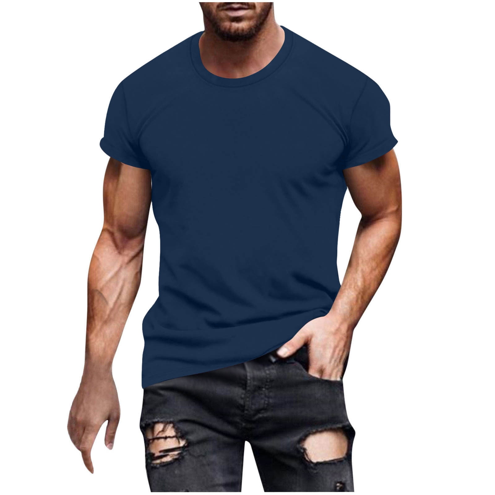 VSSSJ Mens T Shirt Muscle Fit Short Sleeve Crew Neck Soft Tees Solid vsssj-mens-t-shirt-muscle-fit-short-sleeve-crew-neck-soft-tees-solid