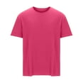 thumbnail image 1 of VSSSJ Mens T Shirt Relaxed Fit Short Sleeve Solid Cotton Basic Tees Tops Casual Crewneck Lightweight Breathable Undershirt for Men Hot Pink L, 1 of 4