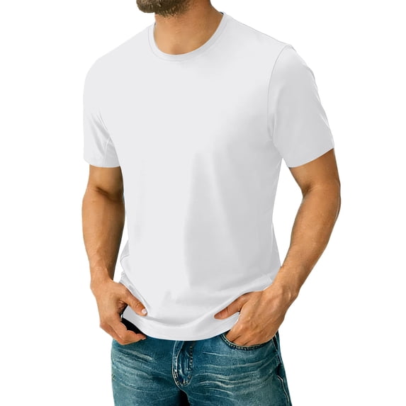 VSSSJ Mens Workout T-Shirts Athletic Running Short Sleeve Gym Active Shirts Quick Dry Lightweight Summer Crewneck Basic Tee Tops White M