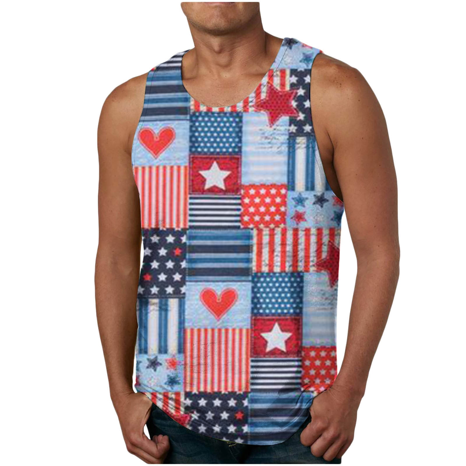 4th Of July Muscle Shirts For Men Men's Athletic Tank Tops