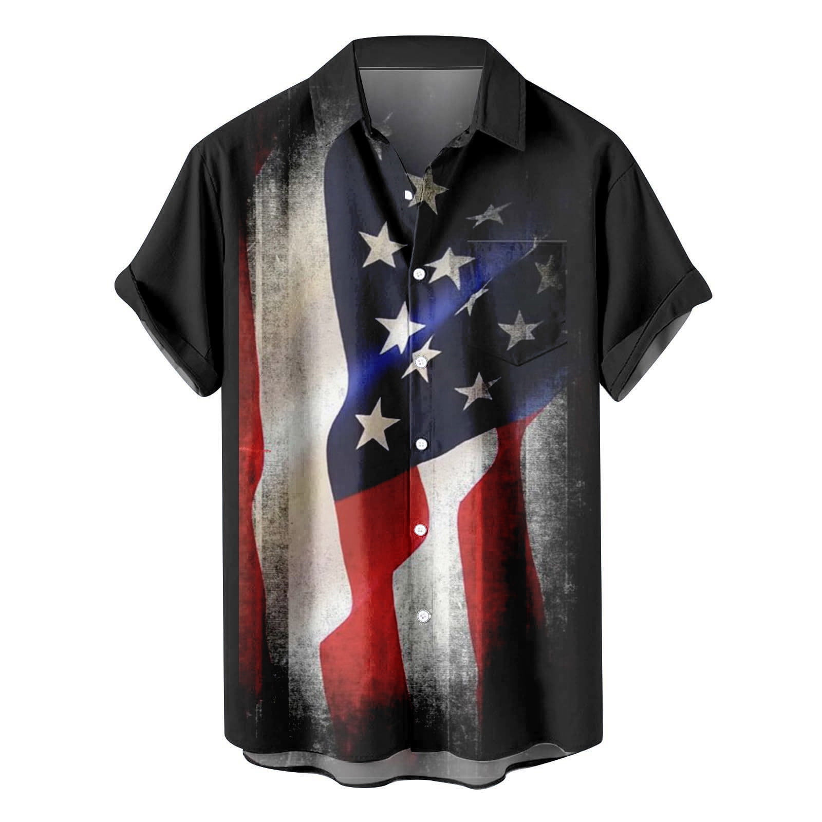 Men's American Flag Printed Patriotic Shirt Big and Tunisia Ubuy